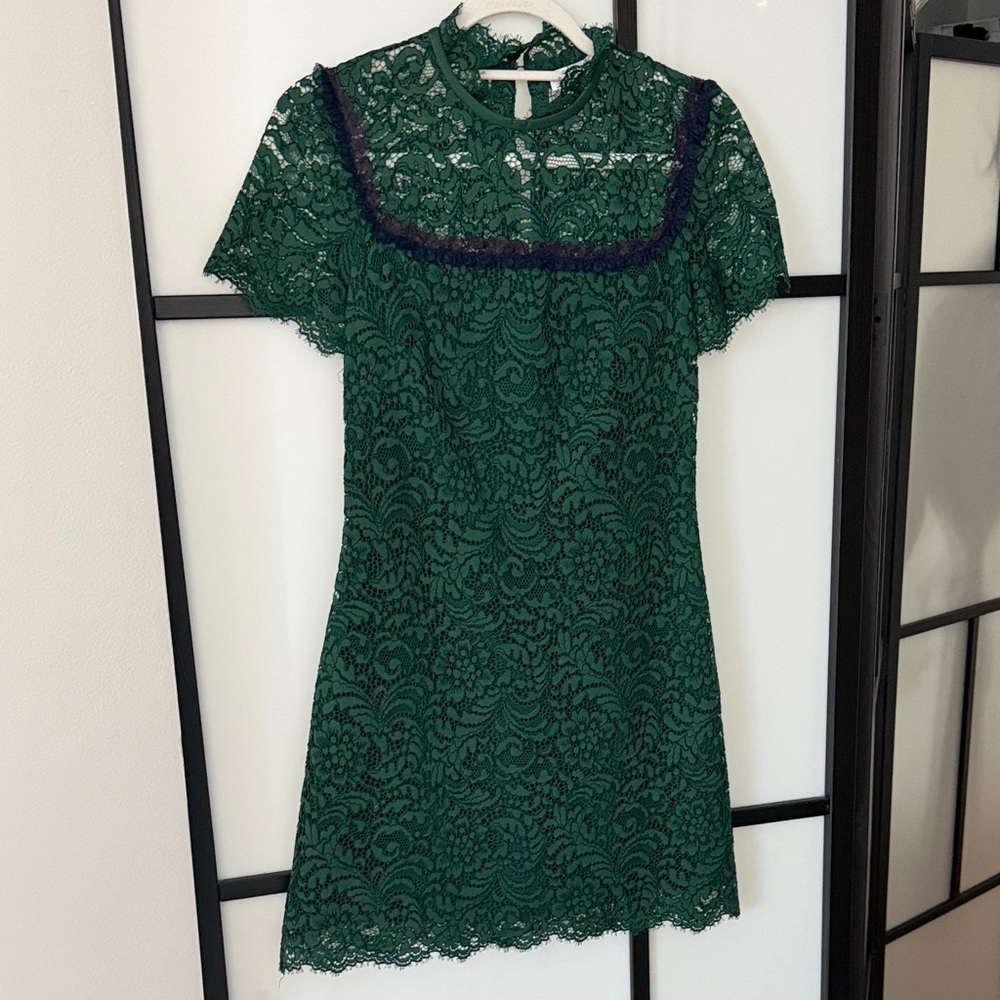 Sandro Green Lace Mini Dress